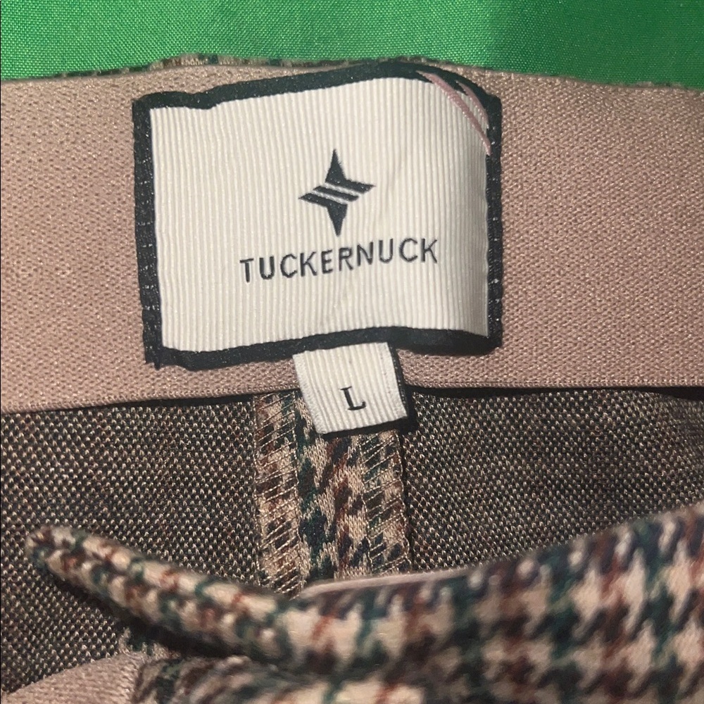 Tuckernuck Black and Brown Checkered Houndstooth Trousers size Large - Picture 8 of 8